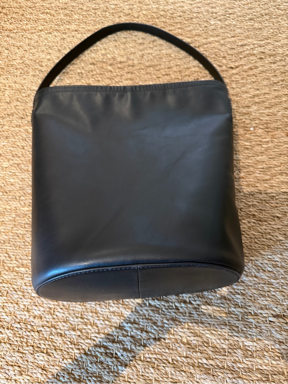 NWOT J.Crew Berkeley Bucket Bag Black Leather - Picture 13 of 14